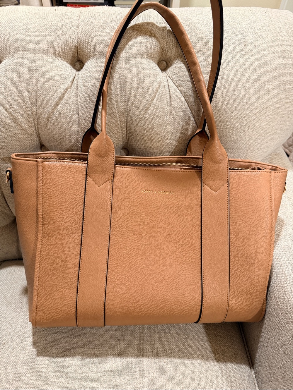 NWOT Poppy & Peonies Mocha Mousse Tote